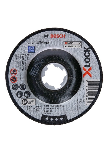 BOSCH XLOCK Metal Cutting Disc Expert for Metal 115x2.5x22.23 2608619256