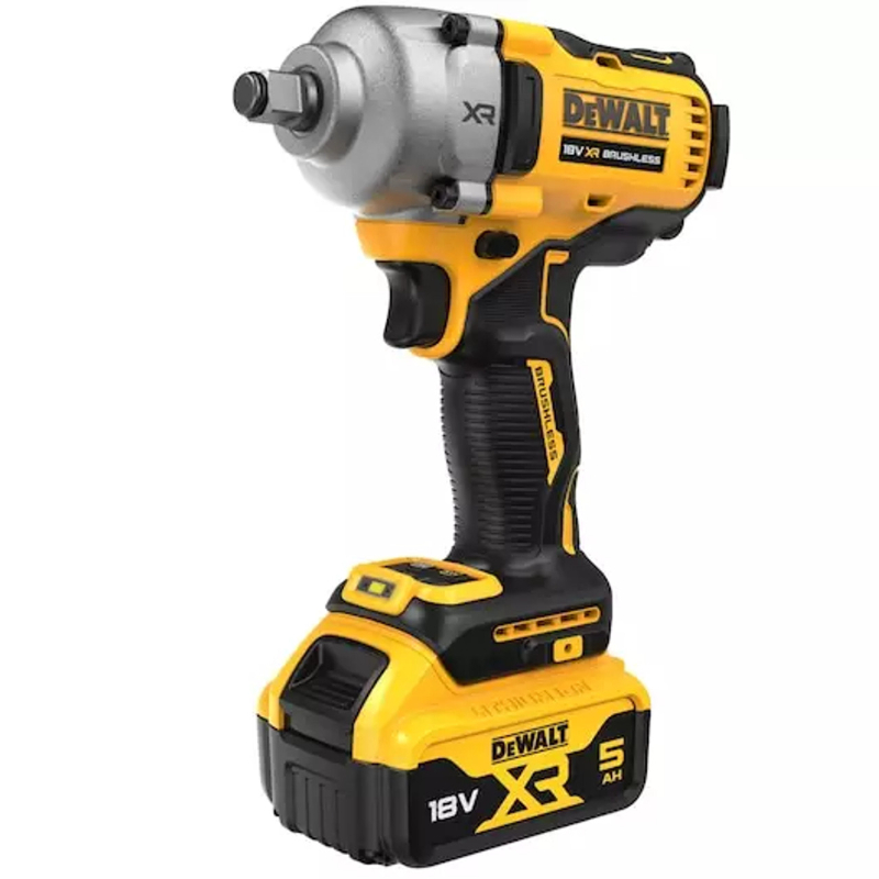 DeWALT ‎XR Brushless Impact Wrench, 812Nm Torque, 2 X 5Ah,1/2 Inches Hog Ring Anvil, 18V DCF891P2T-GB