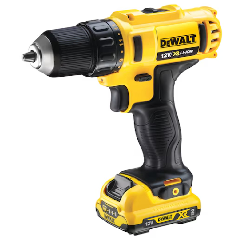 DeWALT Cordless Drill Driver, 24Nm Torque, 12V, 10mm, 2x 2.0Ah Batteries DCD710D2-B5