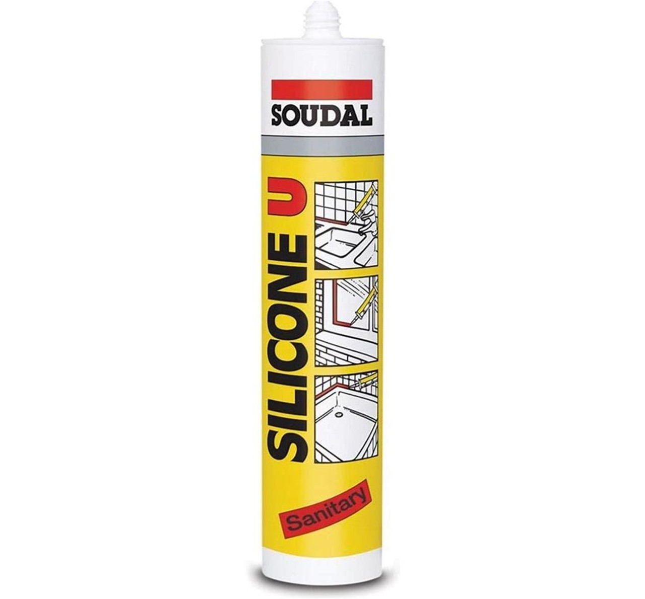 SOUDAL Silicone U White Strong Bond & Outdoor Waterproof Sealant 280g 110056