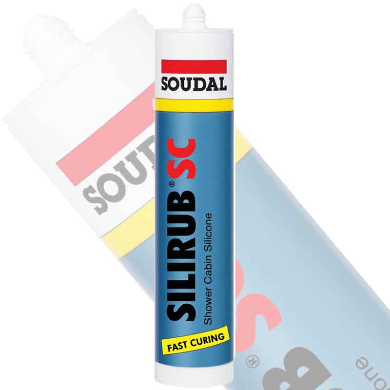 SOUDAL Silirub SC White Flexible Industrial Silicone, Mold & Weather Resistant 4177983