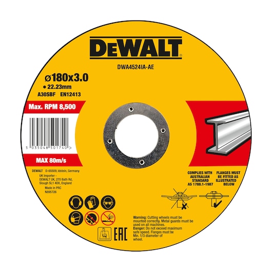 ديوالت قرص قطع حديد 180×3×22.2 ملم DWA4524IA-AE T27