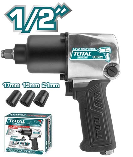 TOTAL Air Impact Wrench 187mm 1/2 inches 610Nm 6.2 bar TAT40122