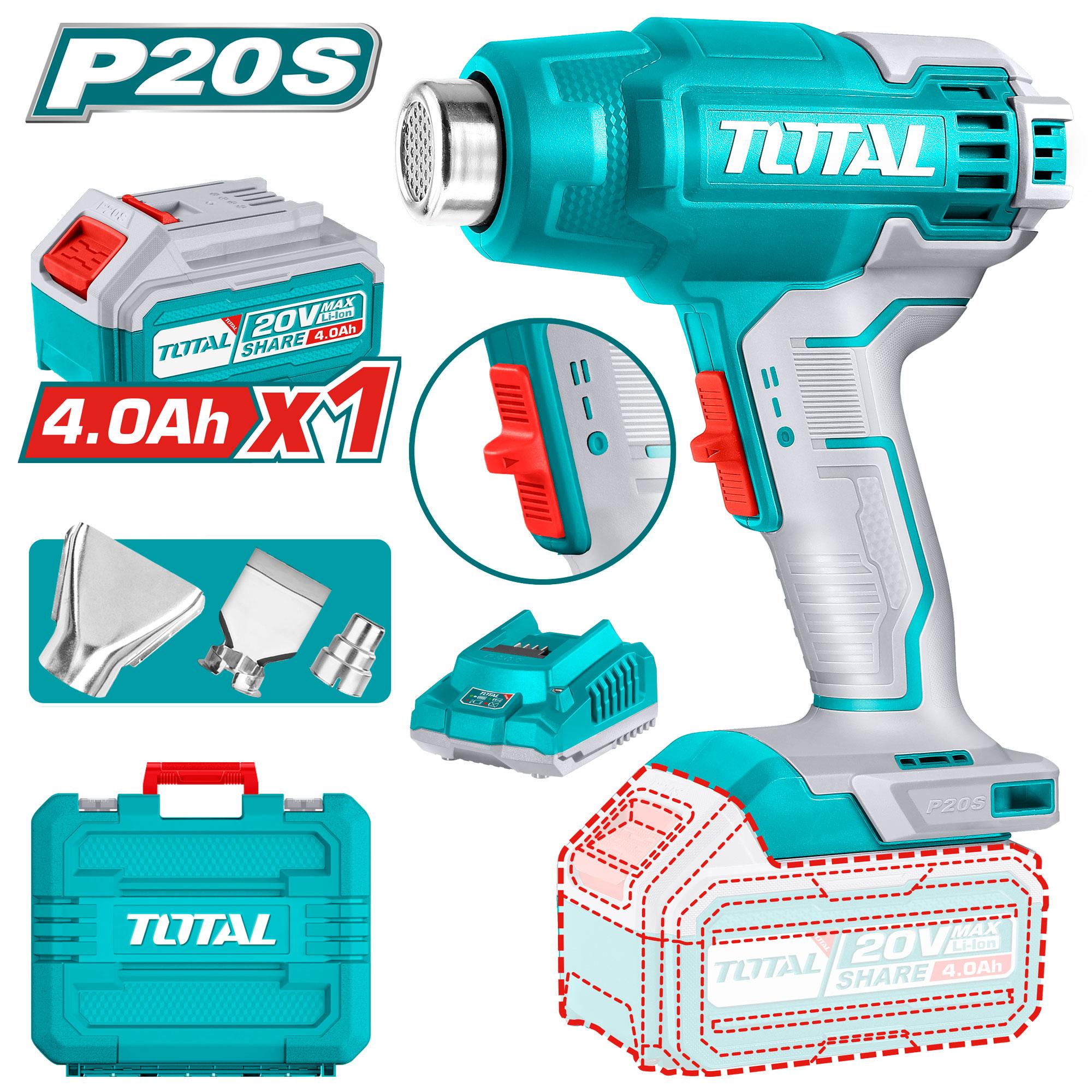 TOTAL Cordless Heat gun 20V 600W 300/550°C TBLI20025