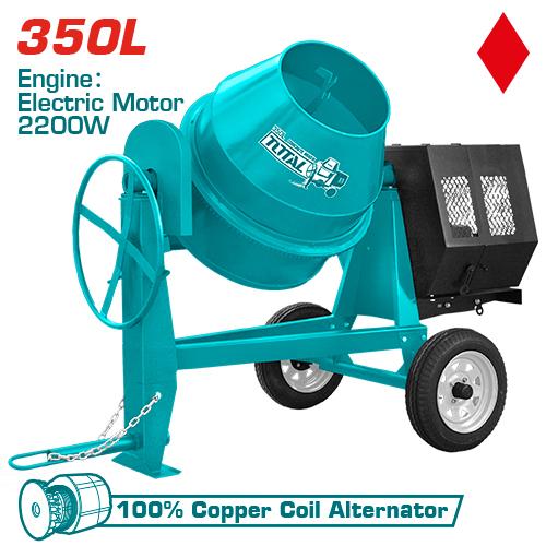 TOTAL Electric concrete mixer 2200W 350L TCM350-1