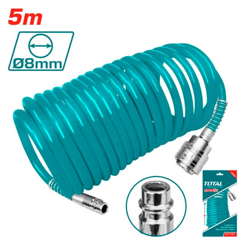 TOTAL Air hose 12 Bar 5m For Air Compressor THT11051