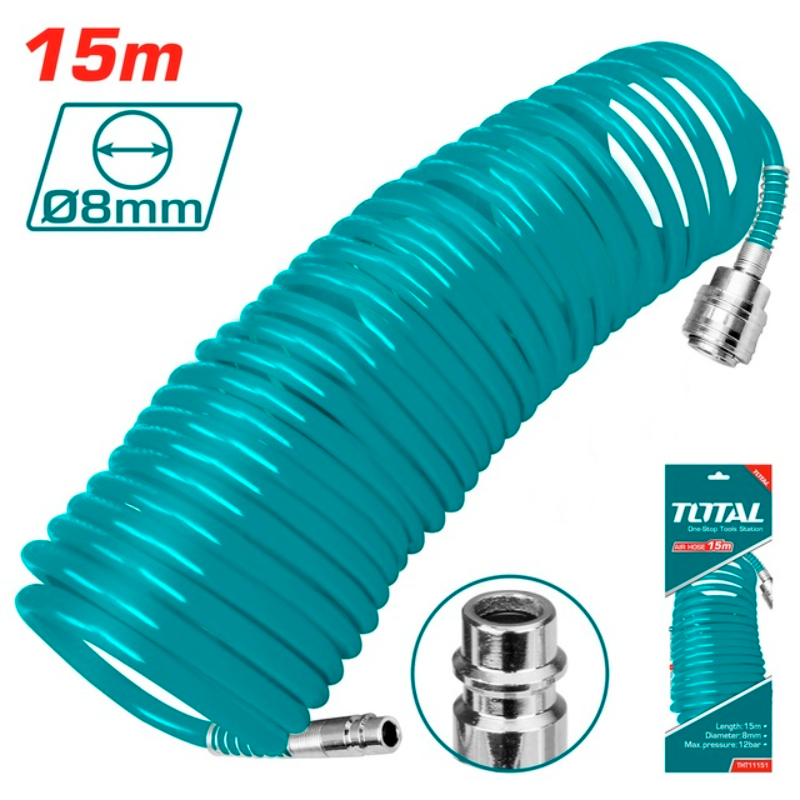 TOTAL Air hose 12 bar 15m For Air Compressor THT11151