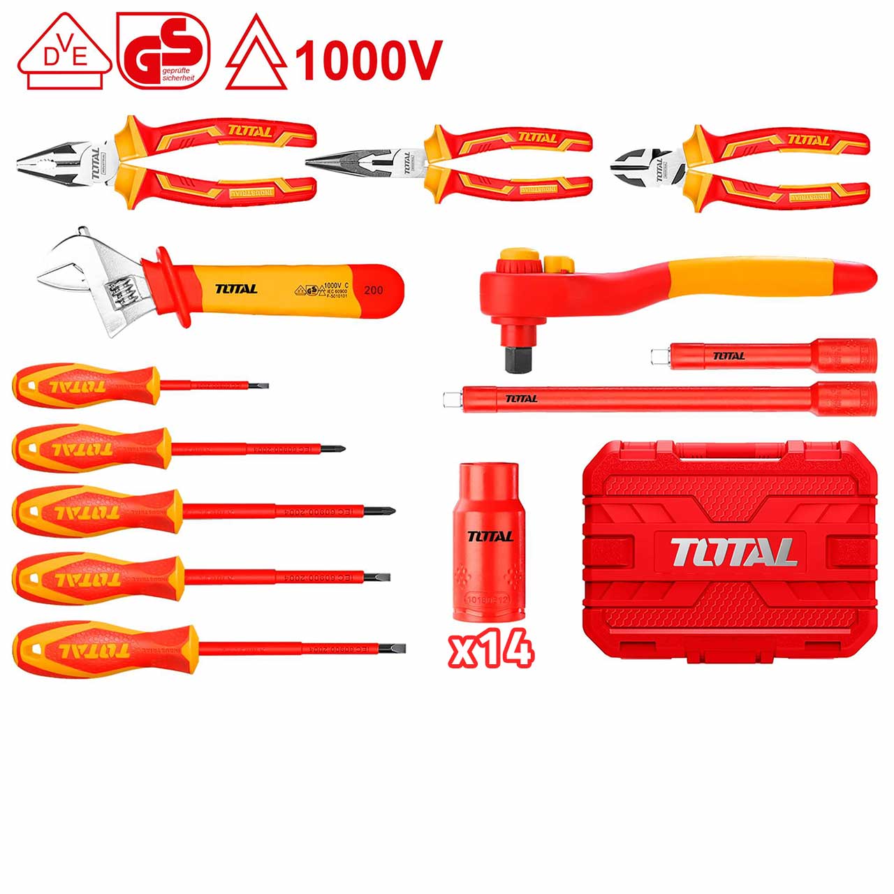 TOTAL Insulated Hand Tools Set 26Pcs THKITH2601
