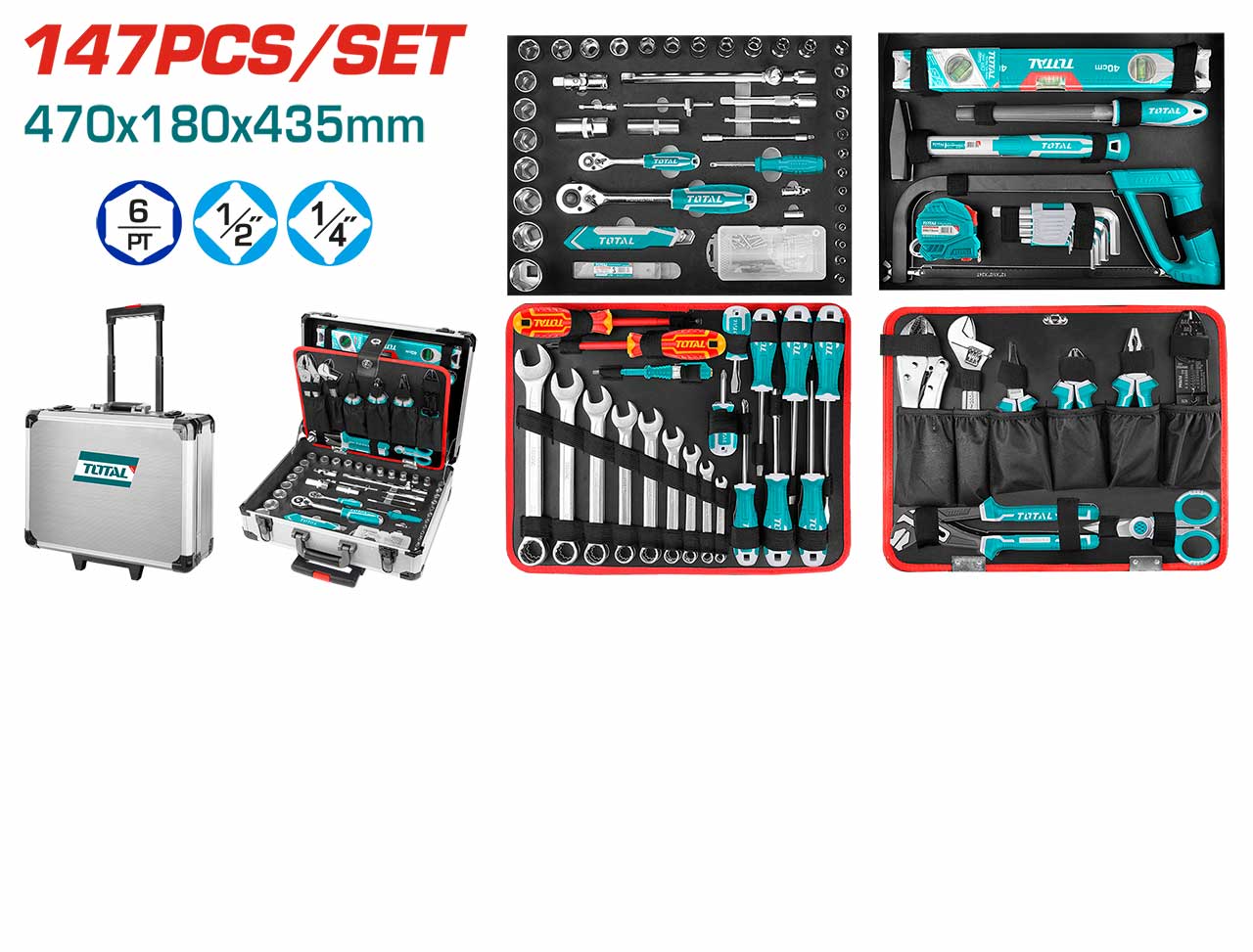 TOTAL hand tools set 147 Pcs THKTHP21476