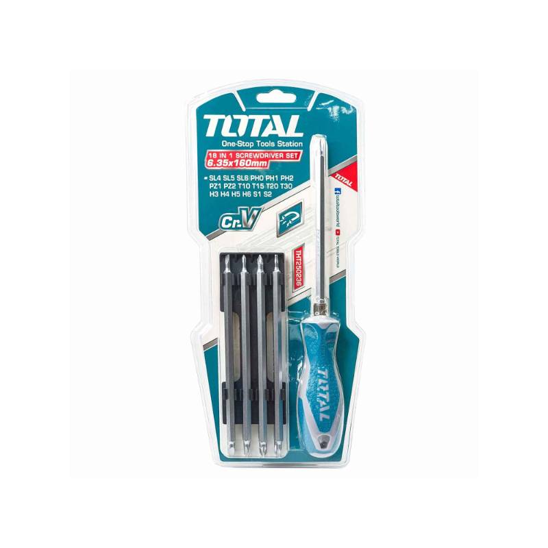 TOTAL Screwdriver set 18 in 1 THT250236