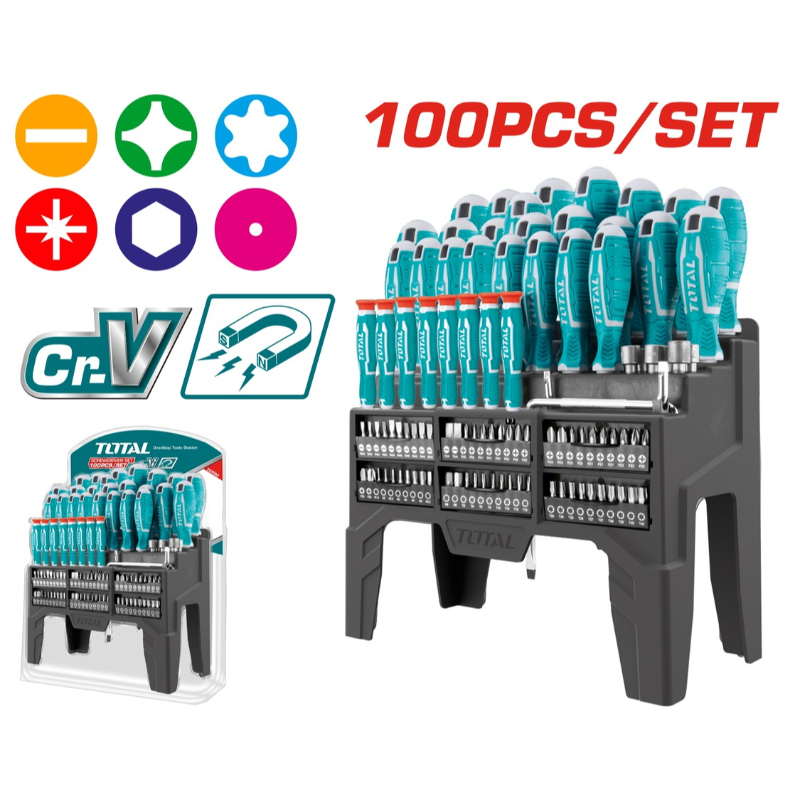 TOTAL Screwdriver set 100 Pcs THT2506100