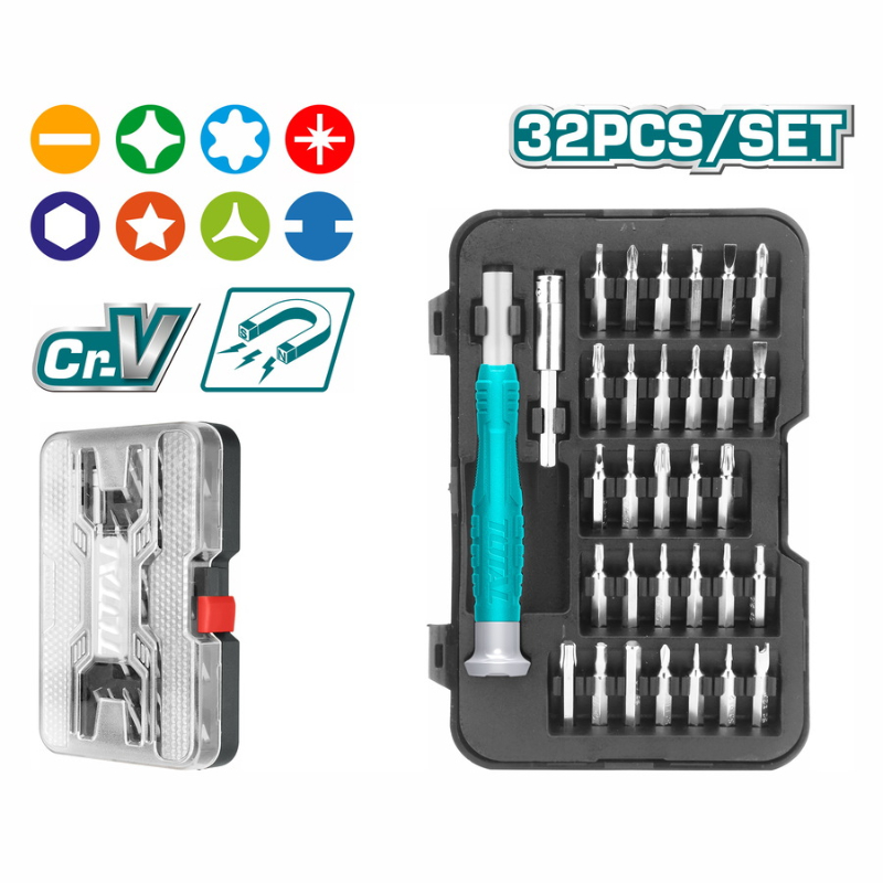 توتال سيت درنفيس لبب مفكات براغي يدوي 32 قطعة THT250PS0321