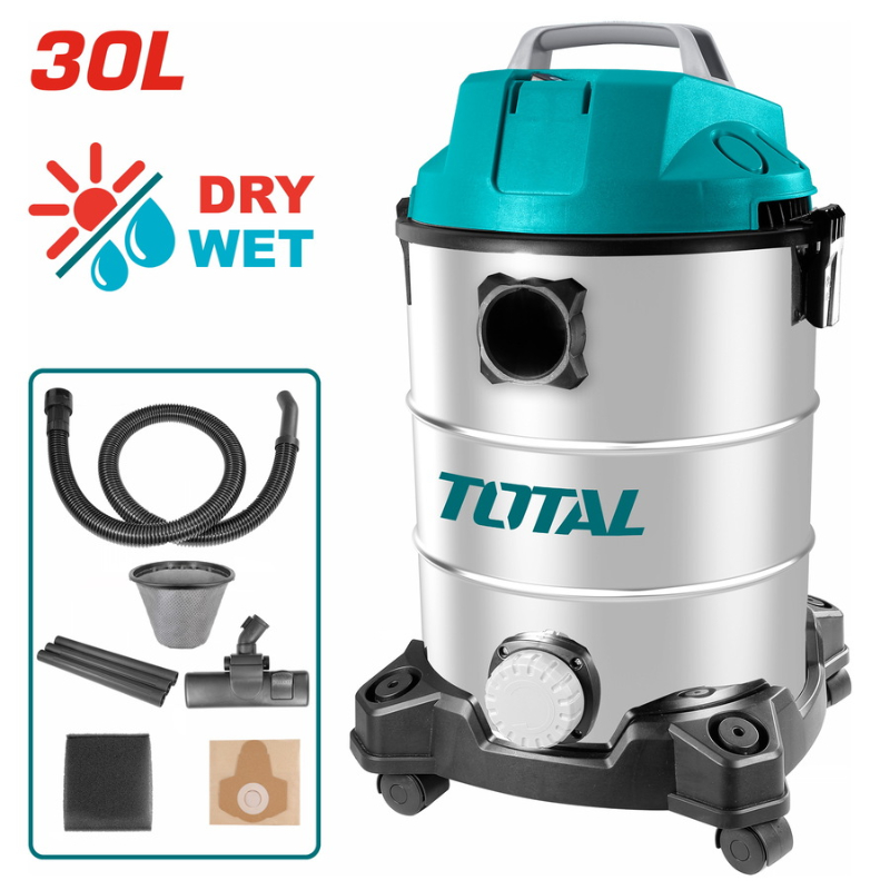 TOTAL Electric Home Vacuum Cleaner Wet & Dry 1300W 30L TVC13301