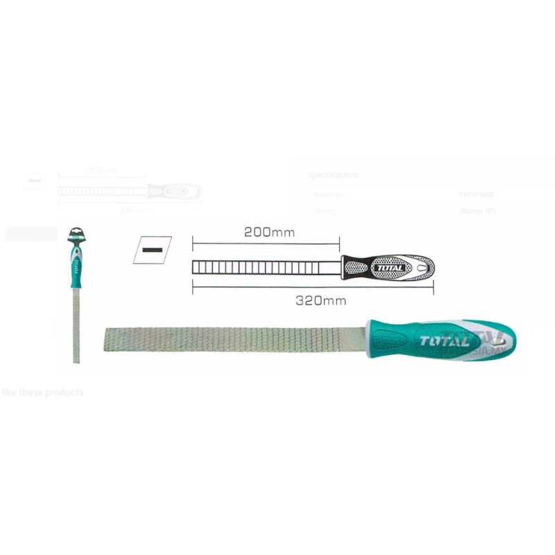 TOTAL Flat Wood File 200mm THT91586