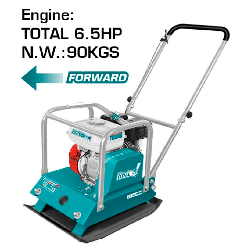 TOTAL Gasoline Plate Compactor 90kg 6.5HP depth 30cm Plate size 56 x 44cm TP7100-2