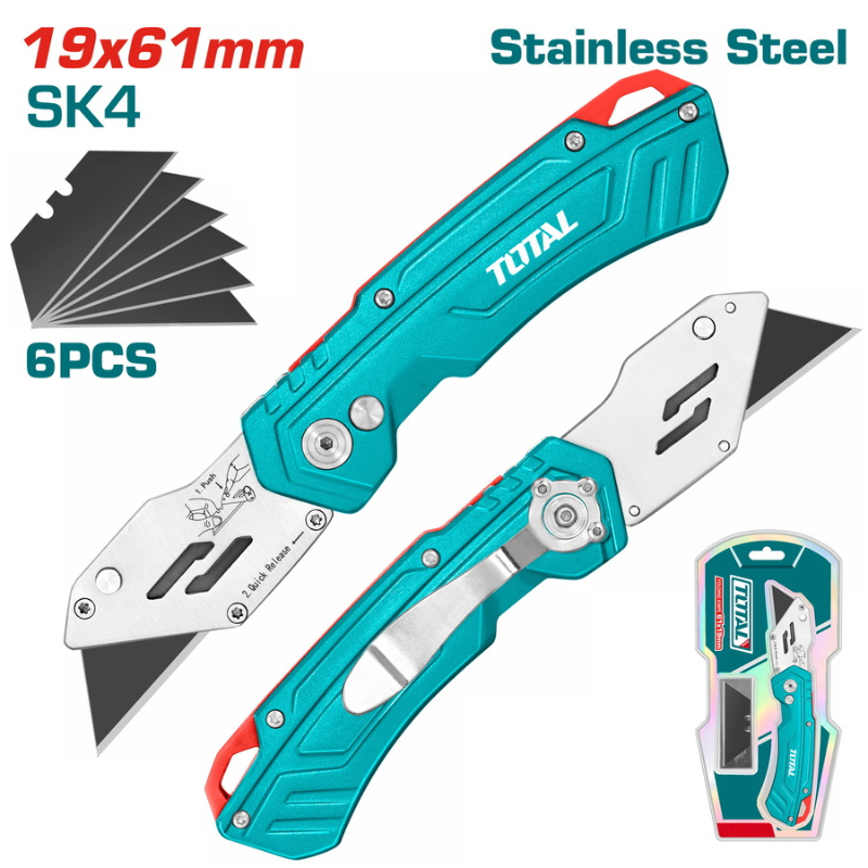 TOTAL Folding Knife 6 Blades 180mm THT5136288