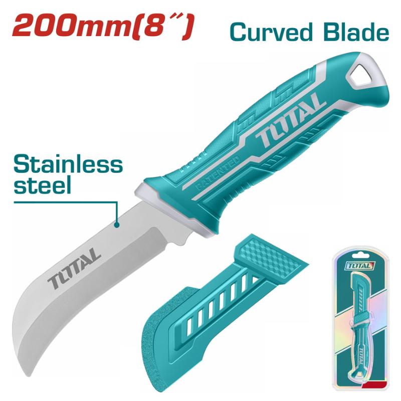 TOTAL Curved Cable Skimming & Stripping Knife 200mm 3mm THT51882