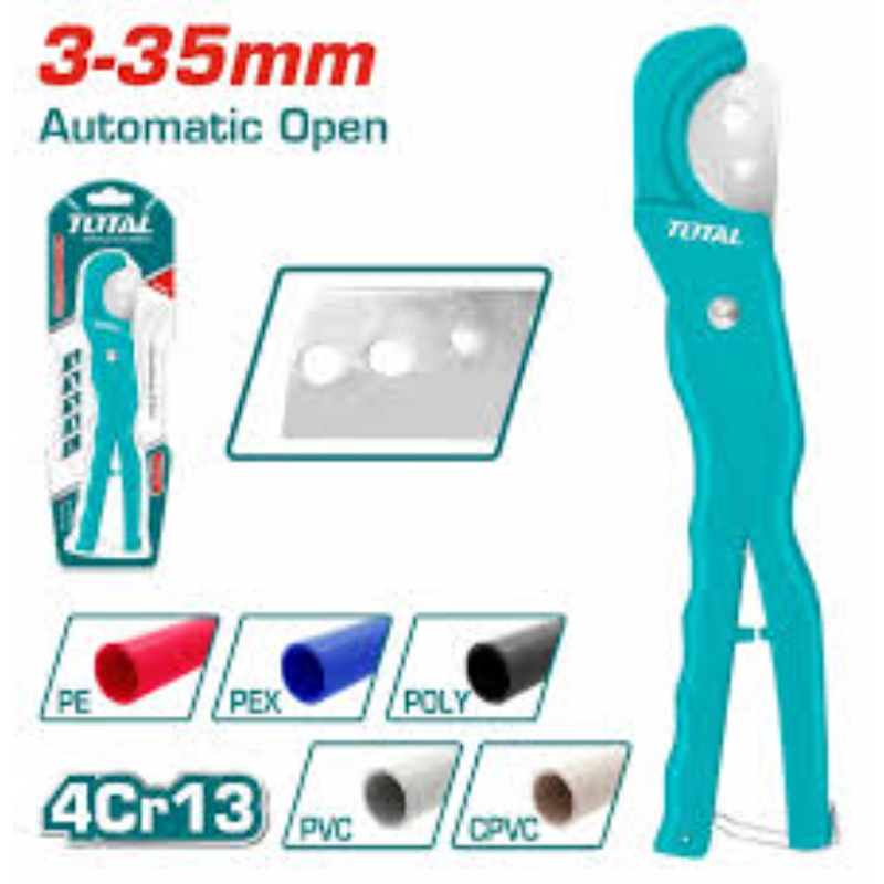 TOTAL PVC Pipe Cutter 210mm cutting capacity 3mm - 35mm THT53351