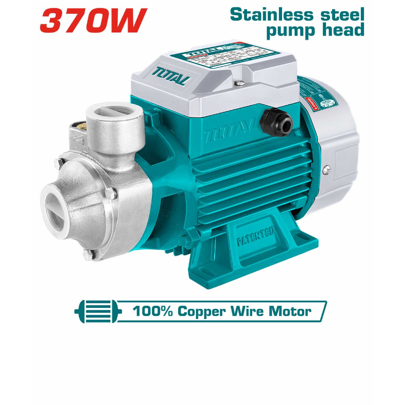 TOTAL Electric Water Pump 370W 0.5HP Rated Flow 35L/min Pipe Diameter 1inche TWPS137062