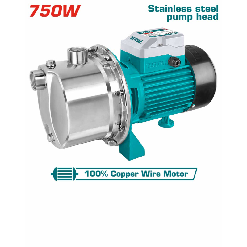 توتال ماطور ماء مضخة كهربائية 750 واط 1.0 حصان تدفق 55 لتر/دقيقة قطر الأنبوب 1 انش TWPS375062