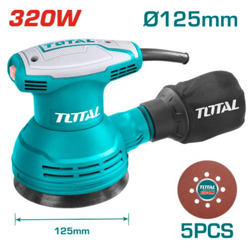 TOTAL Electric Carpentery Rotary Sander 320W 125mm, TF2031256