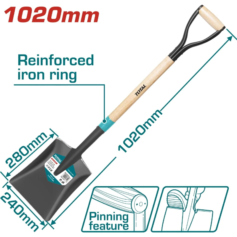 TOTAL Steel Shovel 102cm THTHW02108