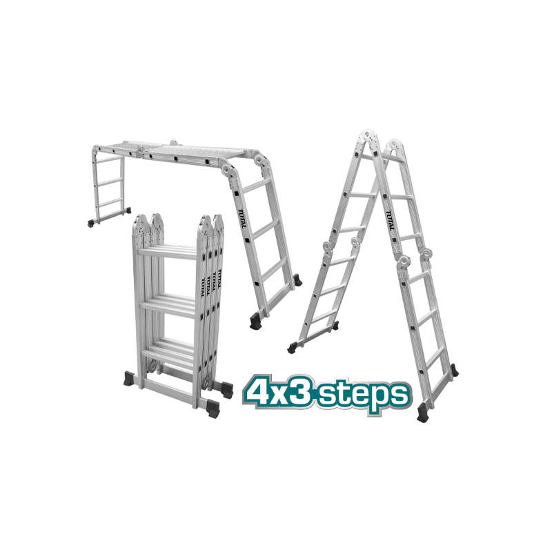 TOTAL Multi-Purpose Aluminum Ladder 12 steps 91cm THLAD04431