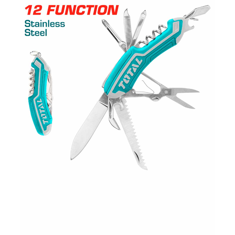 TOTAL Aluminum Multi-Uses Knife, 12 Functions THMFK0126