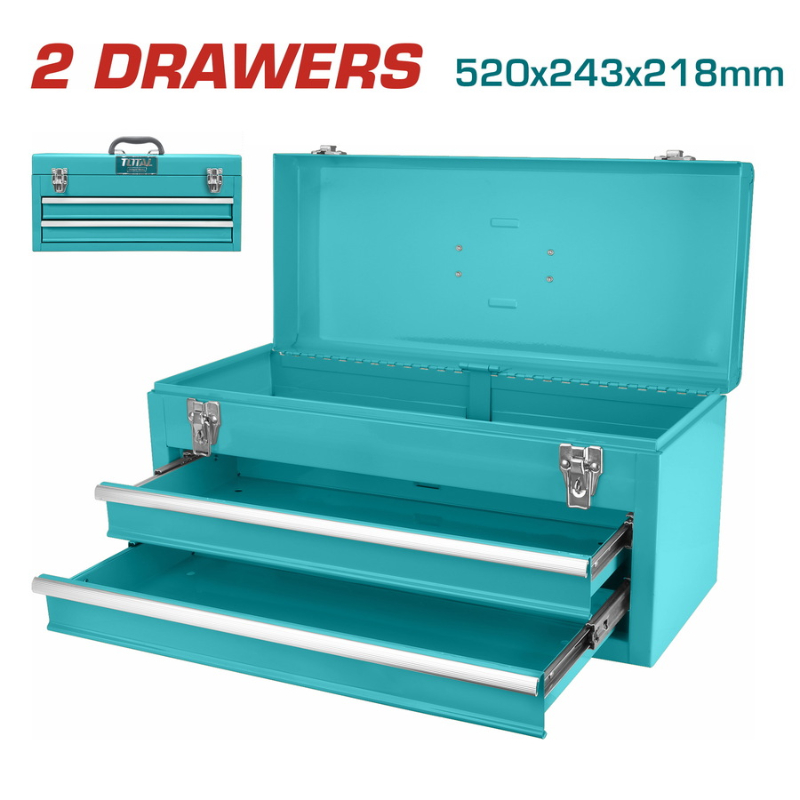 TOTAL Drawer portable Tool Box With 2 Drawers, 520mm THPTC202