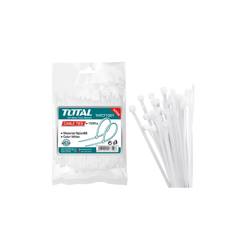 توتال شناطة بلاستيك روابط كيبلات 100 × 2.5 ملم 100 قطعة THTCT1001