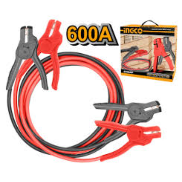 INGCO Battery Booster Cable Cable outside diameter10mm, Cable length 3m copper coated Current 600Ah 1 Pcs Red, Black HBTCP6008