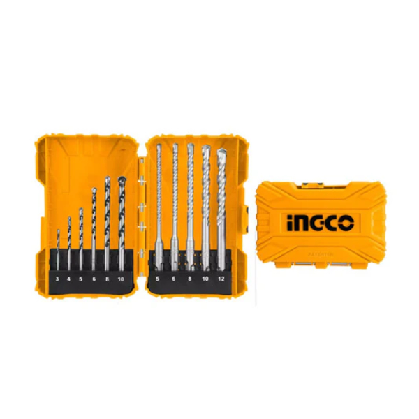 INGCO Drill Bit Set Mixed Masonry and Hammer SDS‑plus Bits 11 Pcs Silver AKDL31101