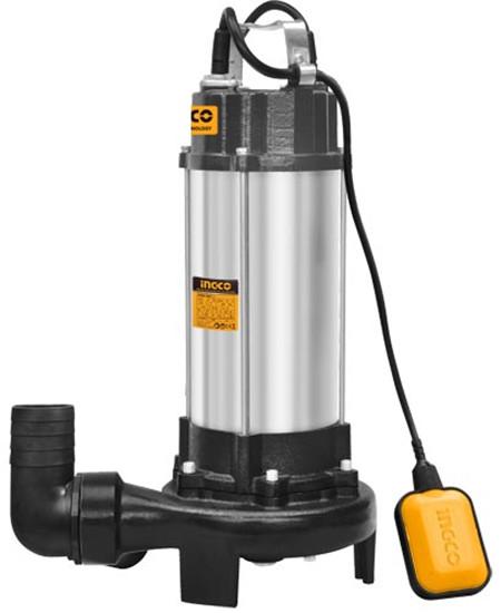 INGCO Sewage Submersible Pump Electric Pipe diameter 4 inches 220-240V Max head Lift 13m 4Hp Maximum flow 38M3/H Copper wire motor SPDB30001
