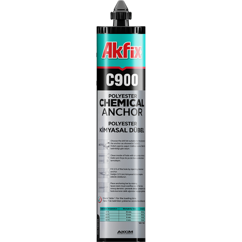 Akfix C900 Chemical Anchor Polyester Resine Type 300 ml Size CA030-C900