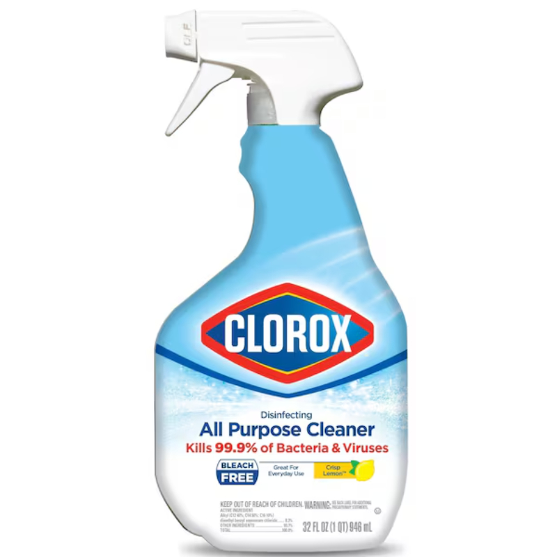 Clorox Disinfecting All Purpose Cleaner, 947ml. Bleach Free, Crisp Lemon Scent 44600600444