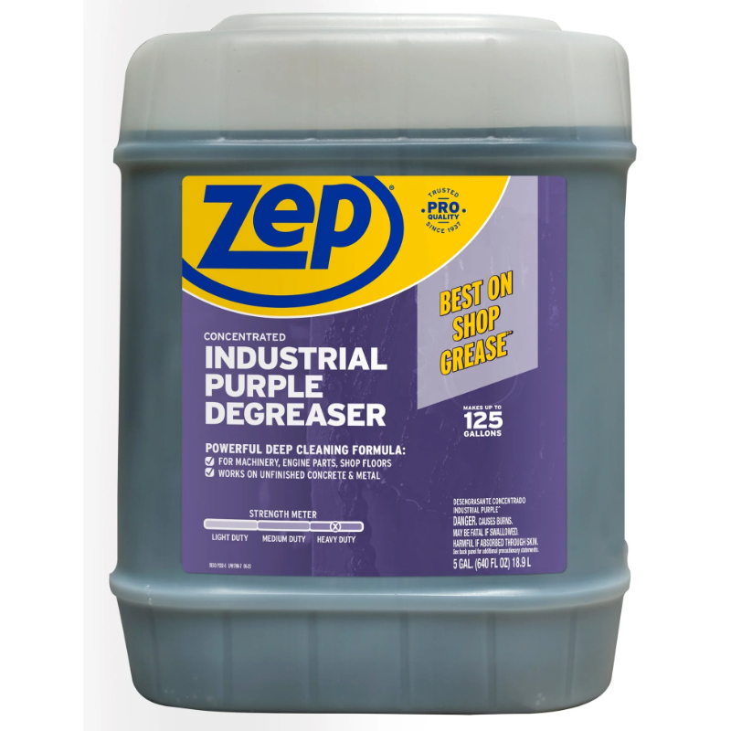 Zep Concentrated Industrial Purple Degreaser, 5 Gallons, Makes up to 473 L, Heavy Duty, Mild Scent 21709023121