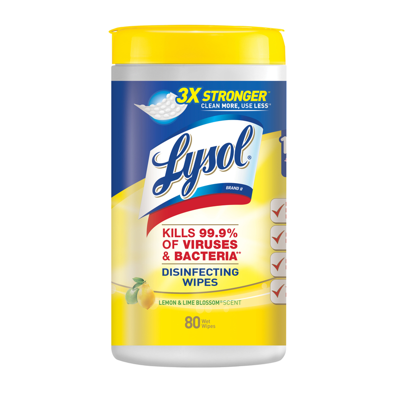 Lysol Disinfecting Wipes 80 Wipes Antibacterial Lemon and Lime Blossom Scent 19200771825
