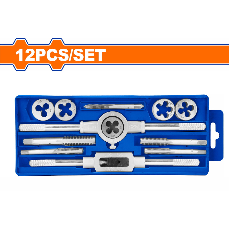 WADFOW metric tap & die, set, 10pcs, m5-m12, carbon steel, for Industail jobs WAJ1L01