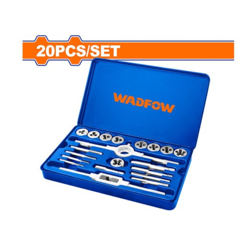 WADFOW  metric tap & die, set, 20 Pcs, M3x0.5, M4x0.7- M12x1.75 mm, carbon steel, for Industail jobs WAJ1L02