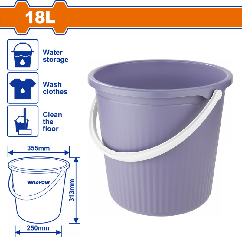 WADFOW Plastic Bucket 18L WBU1318