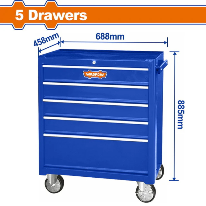 WADFOW Roller Cabinet 5pcs Drawers 688x458x735mm