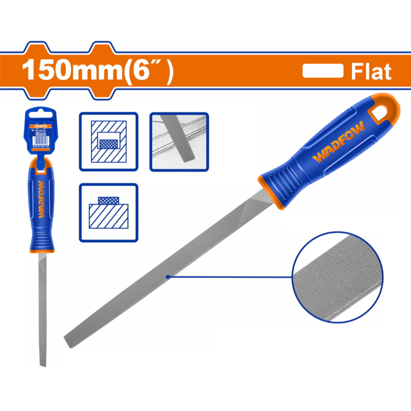 WADFOW Flat Steel File length: 150mm (6 ince) WFE7816