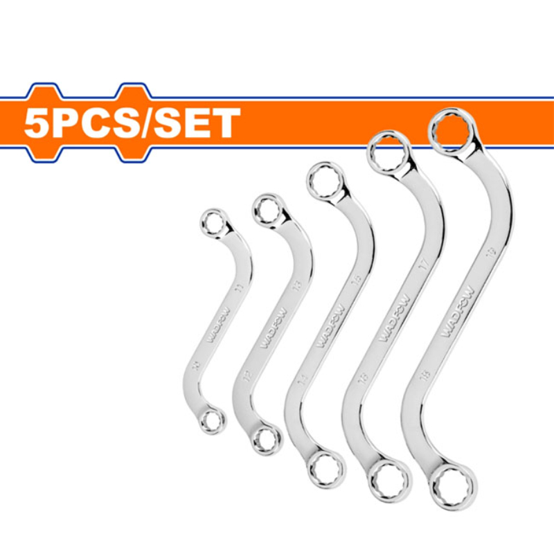 WADFOW Shaped Wrench Set 5Pcs Size Form 12 to 19mm WFR4405