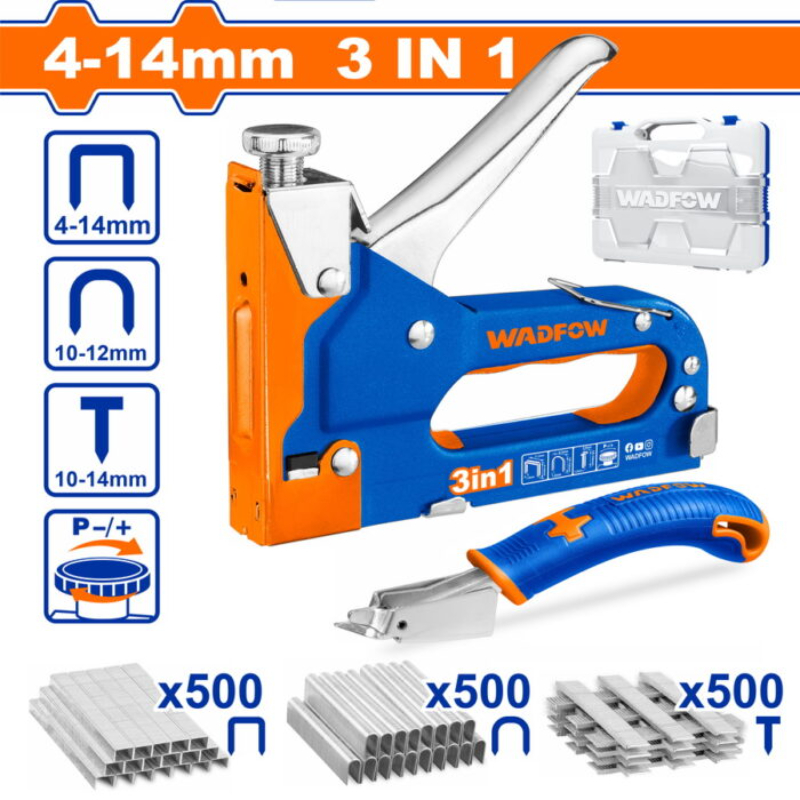 WADFOW Staple Gun Tacker Set 3 in 1, 4-14mm with Staple Remover WGU4B06 WGU4B06