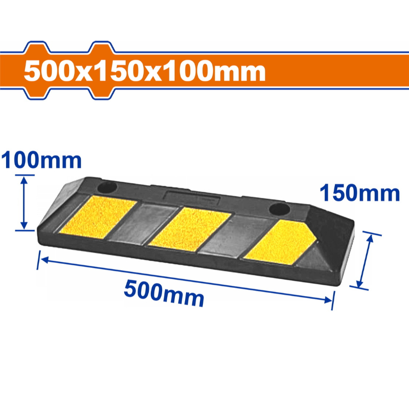 WADFOW Parking Block Reflective Rubber 500 × 150mm Height 100mm WYJ5A15