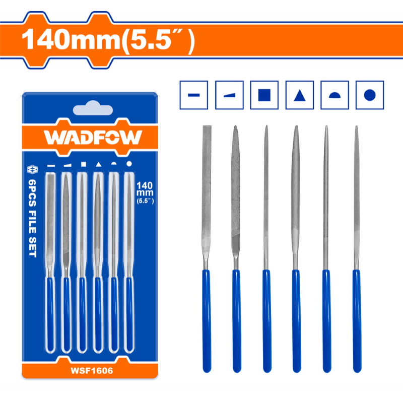 WADFOW File Set 6 Pcs 5.5 Inche WSF1606