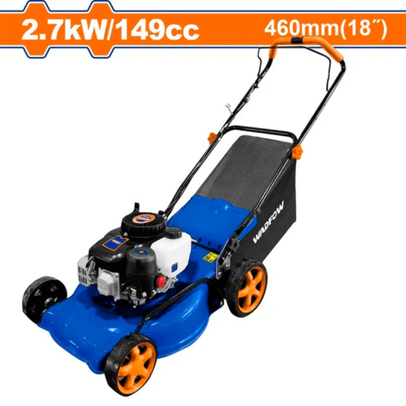WADFOW Gasoline Lawn Mower Petrol 2700W 2600 RPM Cutting Width 460mm WGM3A18
