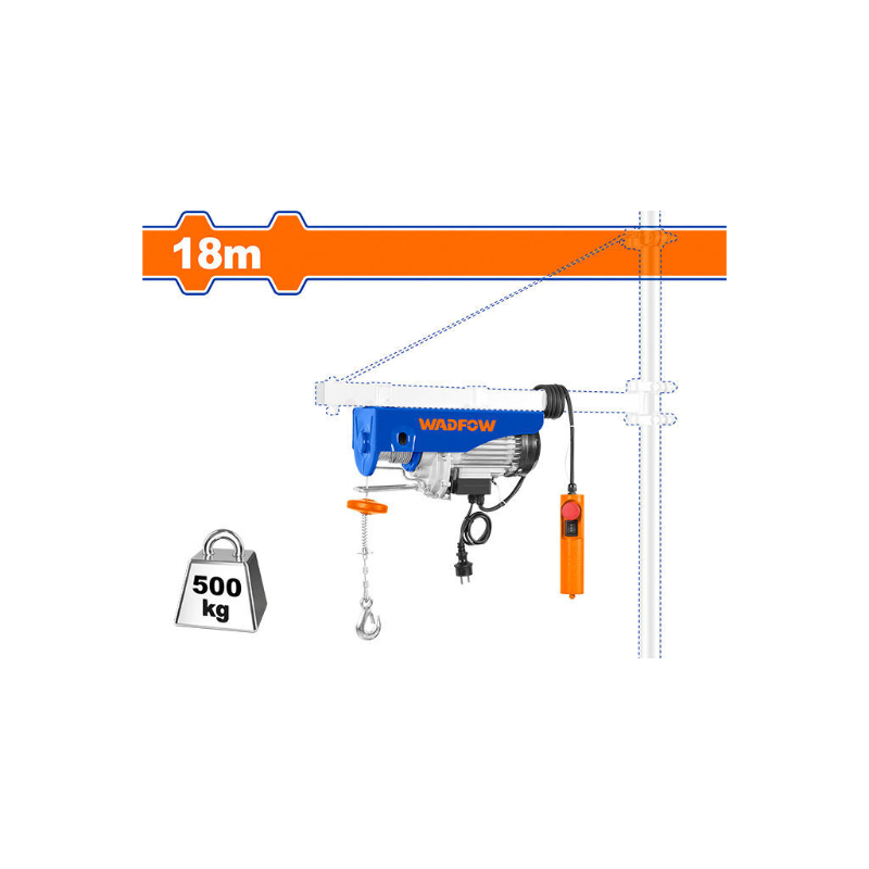 WADFOW Electric Hoist 800W 500kg 18m WETH1A01