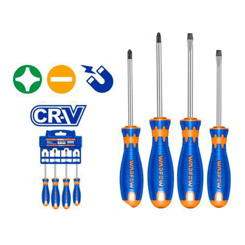 WADFOW Screwdriver Set 4Pcs Star And Flat, Steel WSS1204