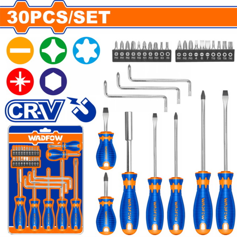 WADFOW Screwdriver Set 30Pcs 1.2kg WSS1430